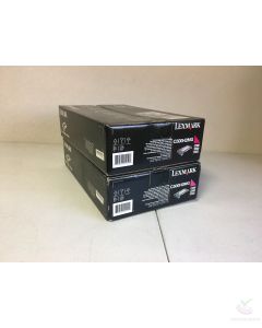 LOT OF 2! Genuine LXC500M C500H2MG High Yield Magenta Toner Cartridge For C500 X500 X502 Series Printers 