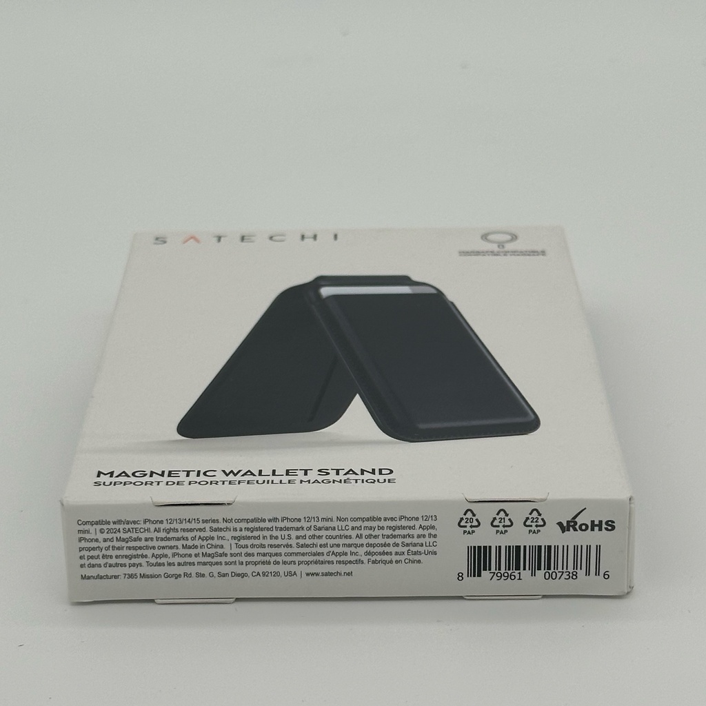 Satechi Vegan-Leather Magnetic Wallet Stand - Black - Image 2