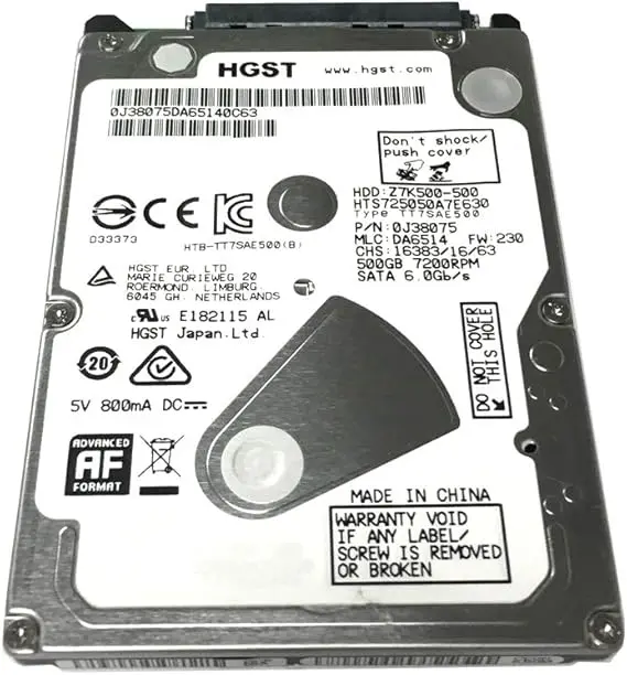 HDD HGST Z7K500 500GB 2.5" 7200RPM 32MB Cache SATA 6.0Gb/s Internal Hard Drive For Desktops Laptops