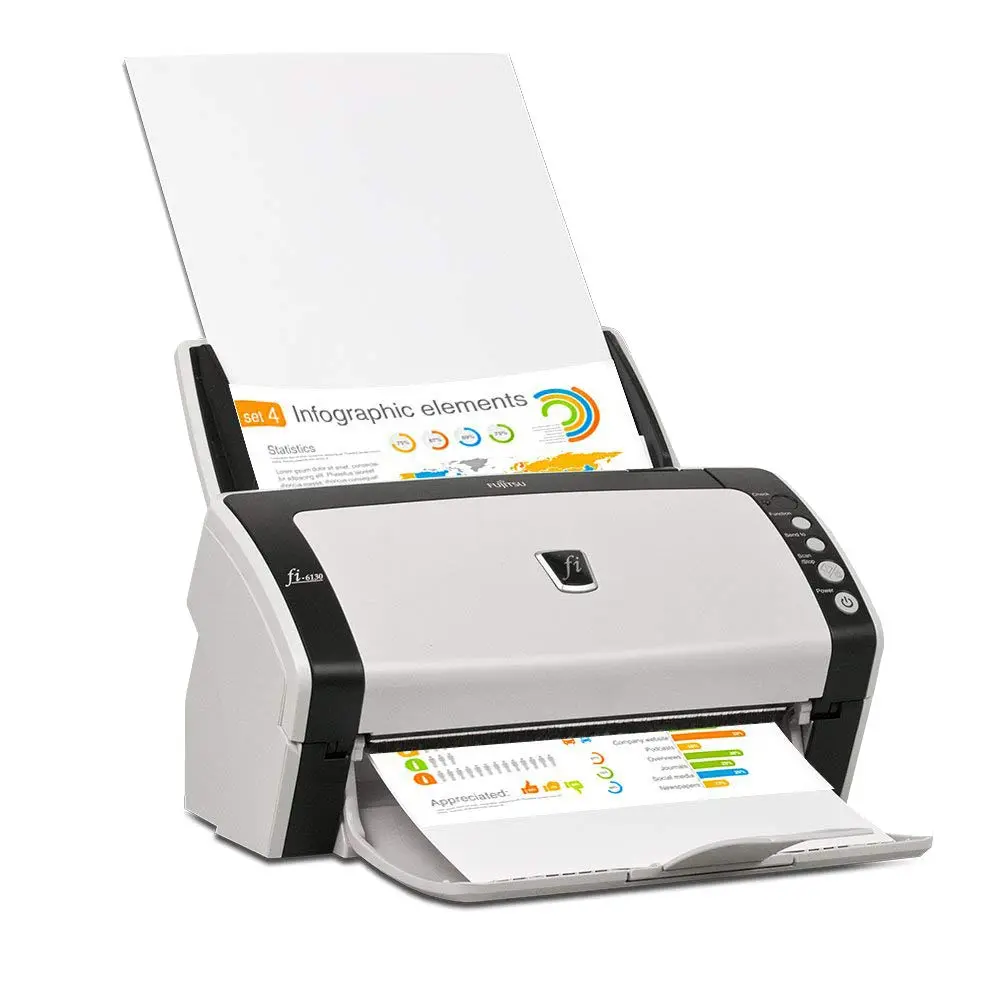 [FJFI-6130z] Renewed Fujitsu fi-Series fi-6130z Duplex Sheet-Fed Document Scanner With 90 Days Warranty