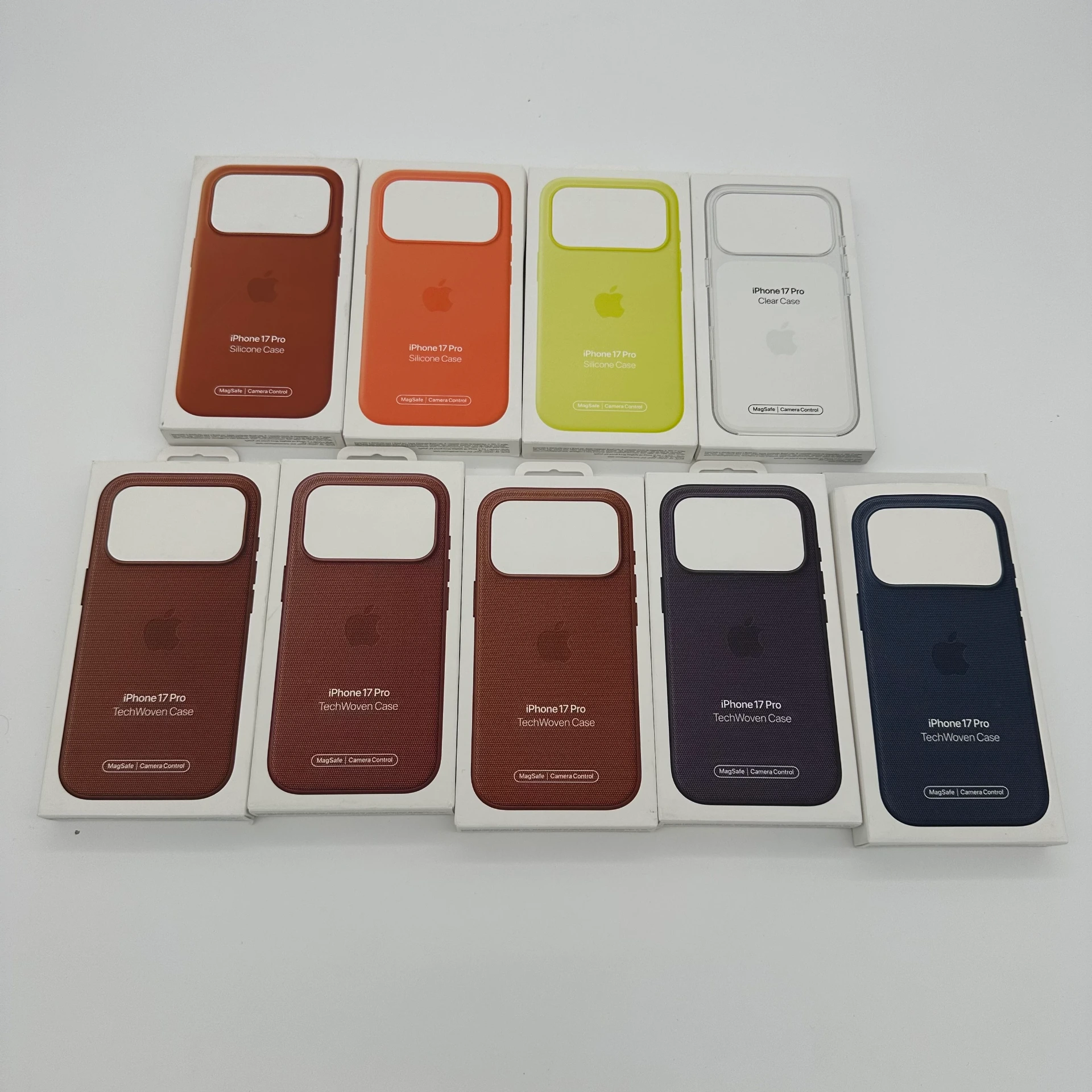 Genuine and new - Apple iPhone 17 Pro cases with MagSafe - lot of 9 - Mix of Silicone and Techwoven