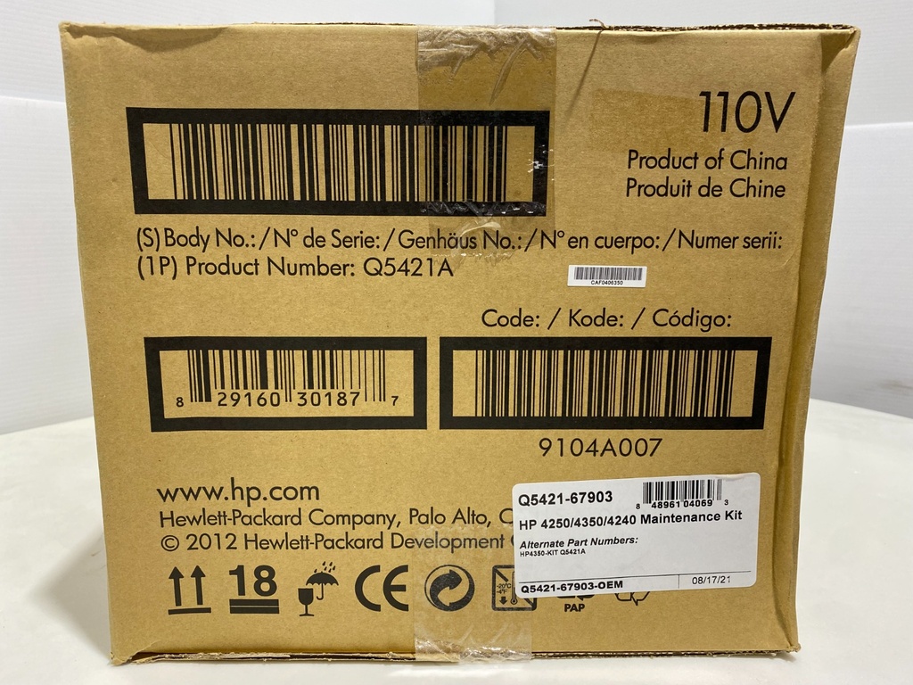 Factory Sealed HP Fuser and Maintenance Kit (Q5421A), 110V, for Laserjet 4250/4350/4240 Series