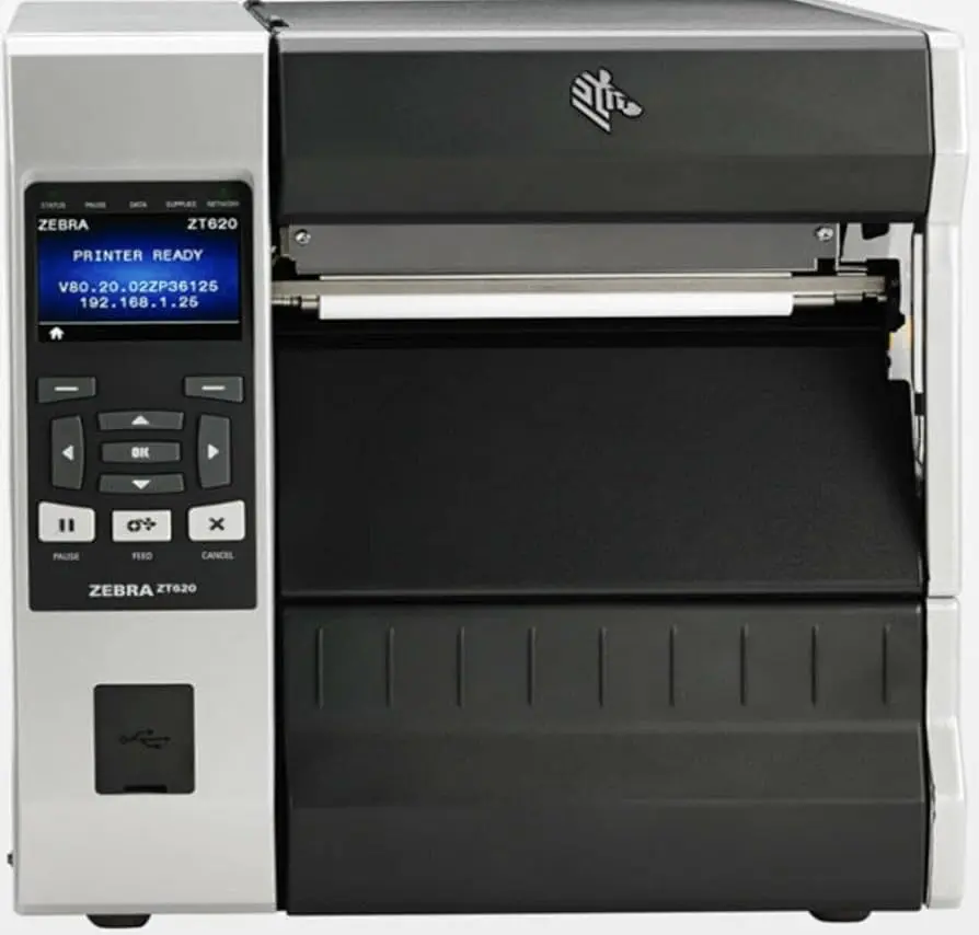 Renewed Zebra ZT620 ZT62063-T010100Z 300DPI 6" Direct & Thermal Transfer Label Barcode Printer With 90 days Warranty
