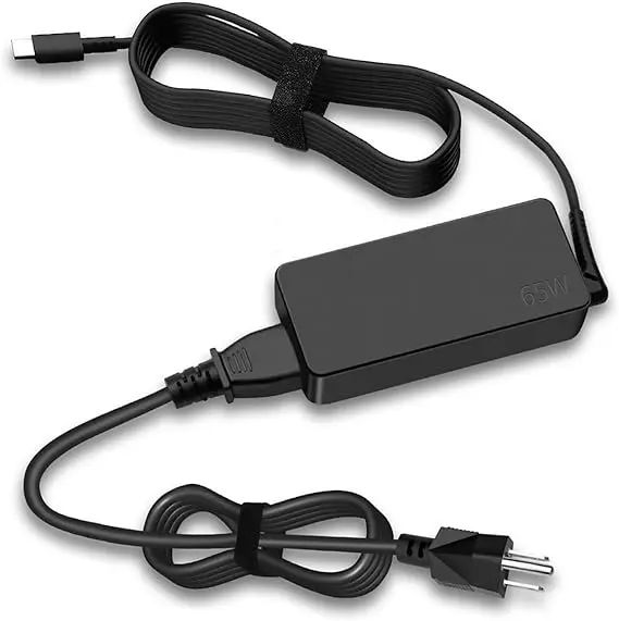 AC Adapter 65W 20V 3.25A USB Type C USB-C 4X20M26268 For Lenovo T470S T480 T480S T490 T490S T14 With 2 Prong Power Cord