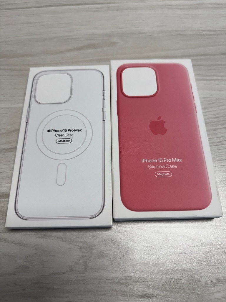 Lot 2 Genuine Apple Clear and Pink Case with MagSafe for iPhone 15 Pro Max MT233ZM/A