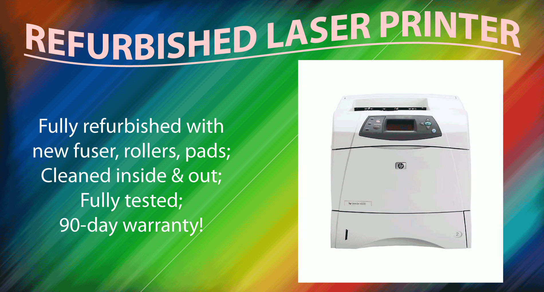 Renewed HP LaserJet 4200 Laser Printer Q2425A With Existing Toner & 90 days warranty