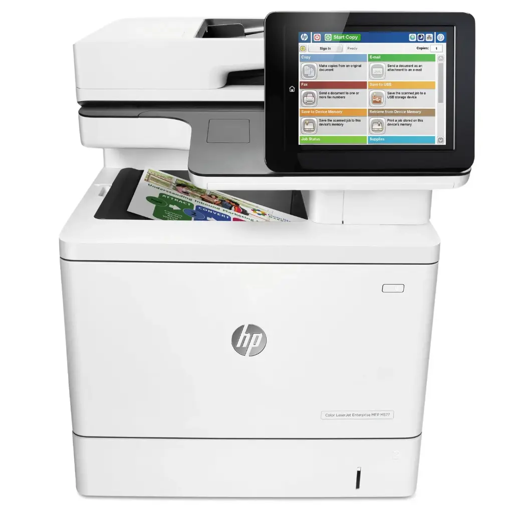 [HPM577F-B5L47A] Renewed HP Color LaserJet Enterprise MFP M577f M577z M577c Multifunction Printer B5L47A B5L48A USB Network Duplex With 90 Days Warranty (HP M577f)