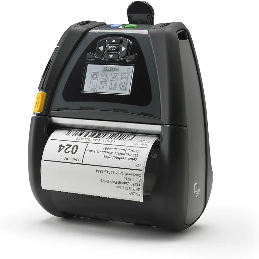 [ZBQLN420] Renewed Zebra QLn420 Mobile Direct Thermal Label Printer 203 dpi Monochrome Wireless Bluetooth WiFi 4" AC Charger With 90 Days Warranty