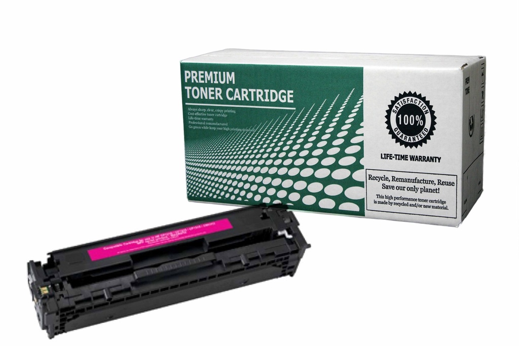 Remanufactured Toner Cartridge HPCB543A Replacement for HP CB543A Used for HP Color Laserjet CP1215/1515/1518 CM1312 Series Magenta 1,400