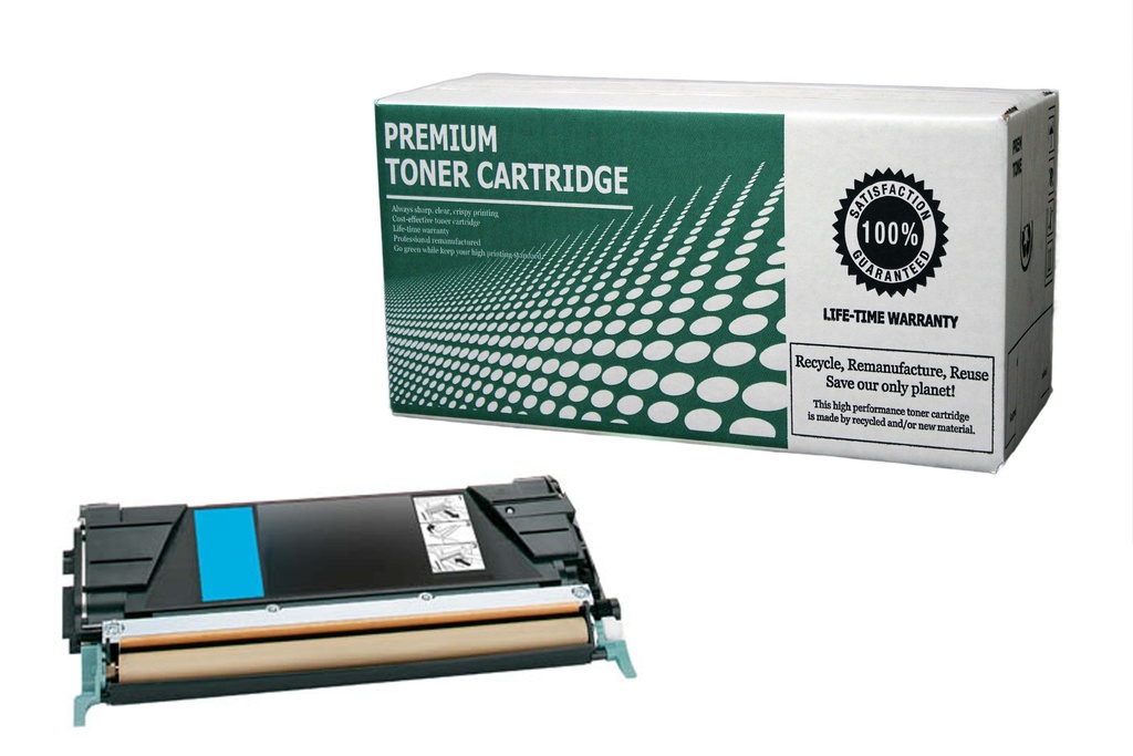 Remanufactured Toner Cartridge LXC500C Replacement for Lexmark C500H2CG Used for Lexmark C500 X500 X502 Series Cyan 3,000