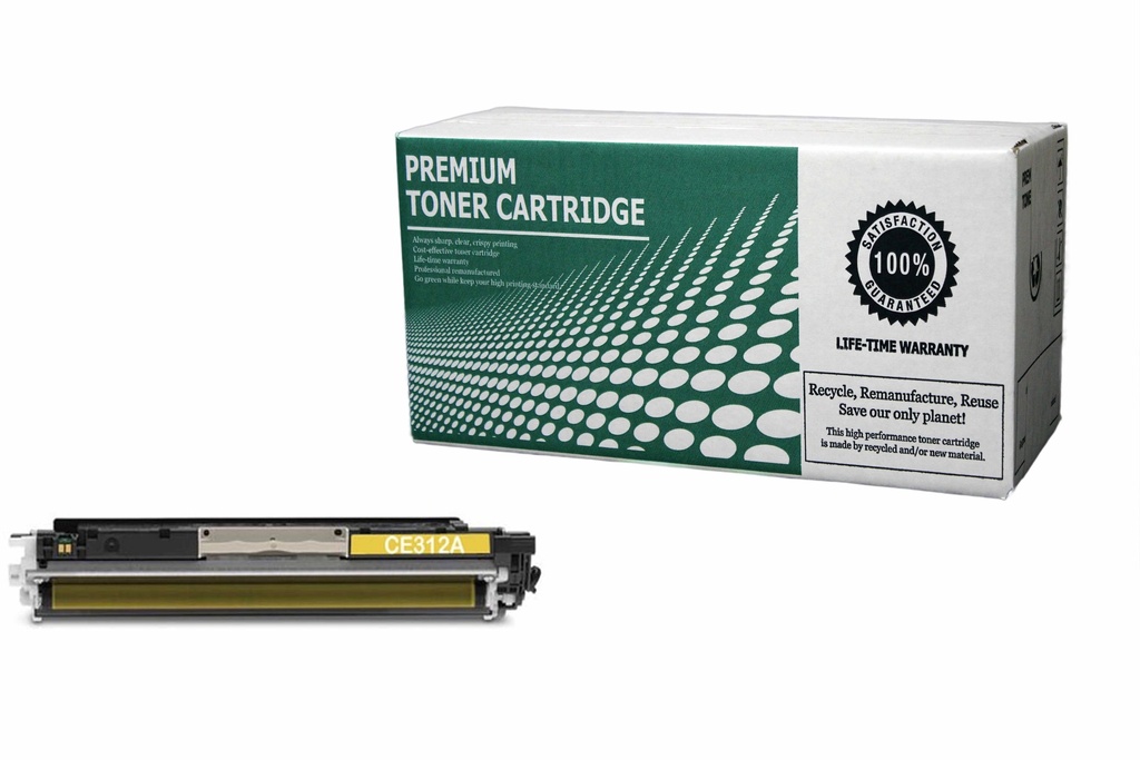 Remanufactured Toner Cartridge HPCE312A Replacement for HP CE312A Used for HP CP1025NW M175NW M275nw Series Yellow 1,000