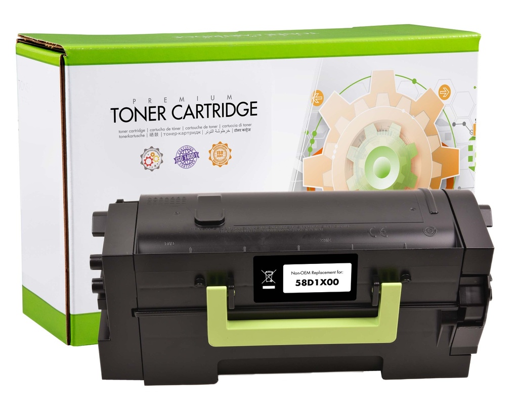[LX58D1X00] Remanufactured Toner Cartridge Replacement for MS725 MS823 MS825 MS826 MX721 MX722 MX822 MX826 Printers for 58D1X00 (35K)