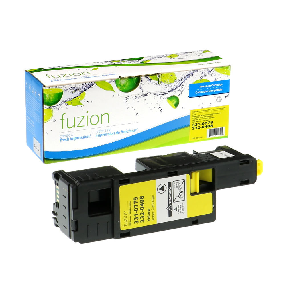 Compatible Dell 3310779 Yellow Toner Cartridge for Dell 1250, 1255, 1350, 1355 Dell C1760NW, C1765NF, C1765NFW Series 3310779 Yield 1.4K