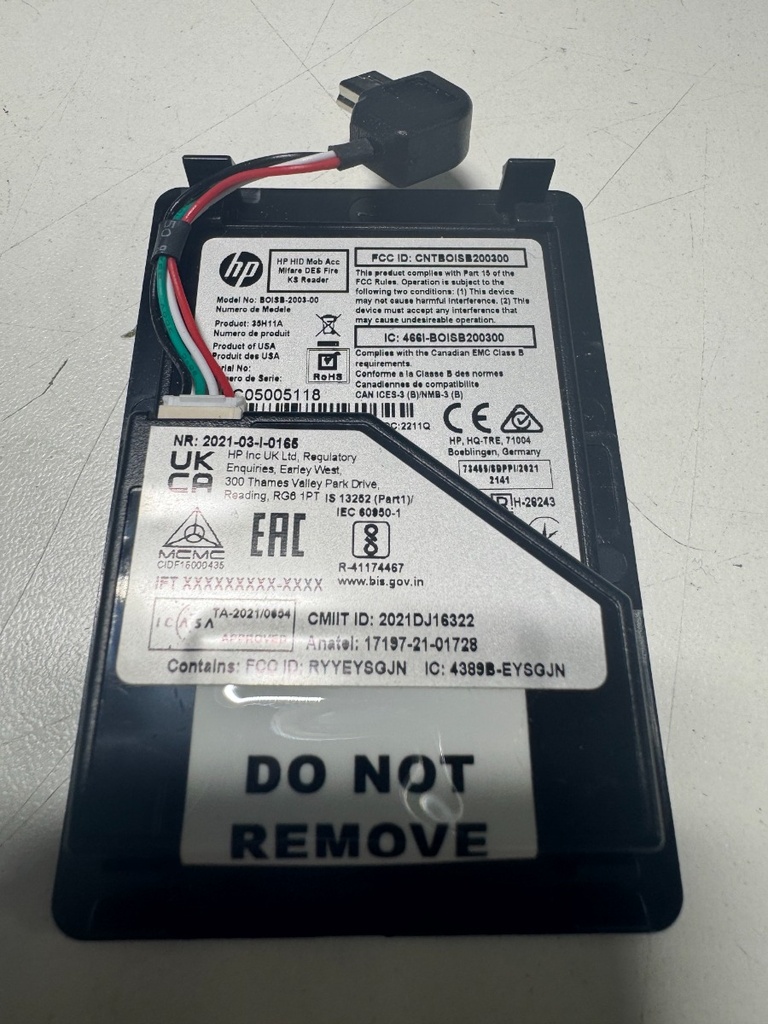 HP 35H11A HP HID Mobile Access Mifare DES Fire ks Reader BOISB-2003-00