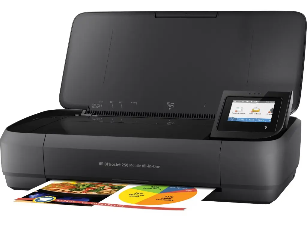 [HPOJ250-CZ992A] Renewed HP OfficeJet 250 All-In-One Color Inkjet Mobile Printer CZ992A USB With 90 Days Warranty (With Healthy Battery, Renewed)