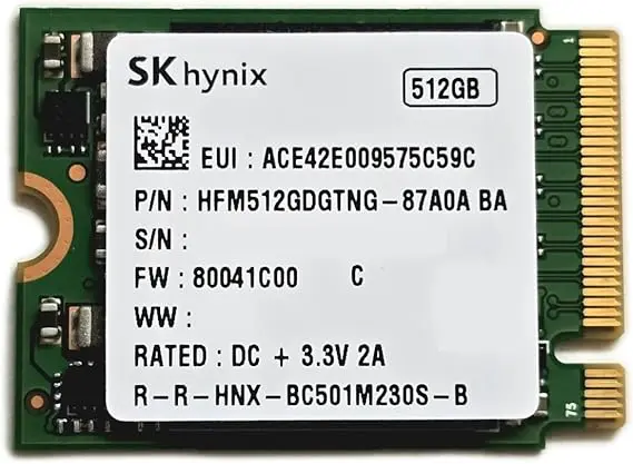 Mixed Brand 512GB  M.2 2230 30mm NVMe PCIe 3.0 Gen3x 4 For Steam Deck Surface Dell HP Lenovo Ultrabook