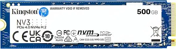 Kingston NV3 512GB 1TB M.2 2280 NVMe SSD PCIe 4.0 80mm Gen 4x4 Up to 6000MB/s SNV3S/1000G