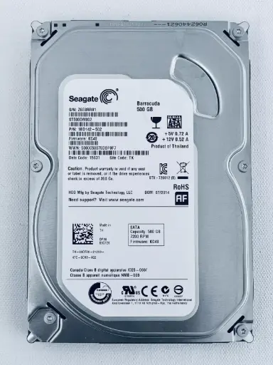 [HDD-SG-500GB-3.5] HDD Seagate BarraCuda ST500DM009 500GB HDD 3.5" Internal Hard Drive SATA 6 Gb/s 7200 RPM 32MB Cache For Desktop