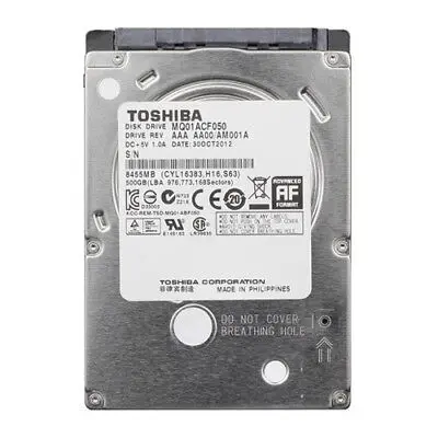 [HDD-TOS-500GB-2.5] HDD Toshiba MQ01ACF050 500GB HDD 2.5" Hard Drive 5400 RPM SATA 6 GB/S 8MB Cache For Desktops Laptops 