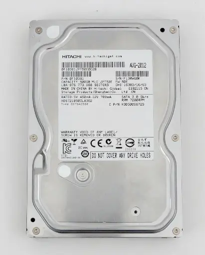 [HDD-HI-500GB-3.5] HDD Hitachi DeskStar P7K500 500GB 3.5" Internal Hard Drive SATA 2 300 MB/s 7200 RPM For Desktop