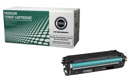 [HPCF360X] Remanufactured Toner Cartridge HPCF360X Replacement for HP CF360X Used for HP Color Laserjet M553n M577dn Series Printers Black 12,500